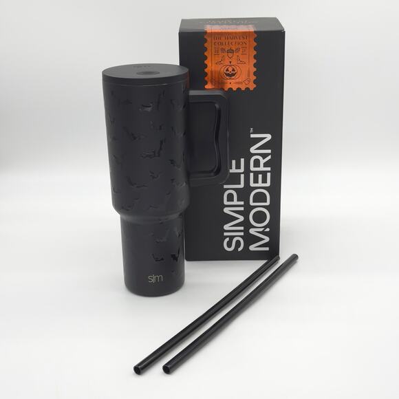 Simple Modern 2024 Harvest Collection Trek 40oz Spooky Bats Drink Tumbler NEW - Picture 1 of 5
